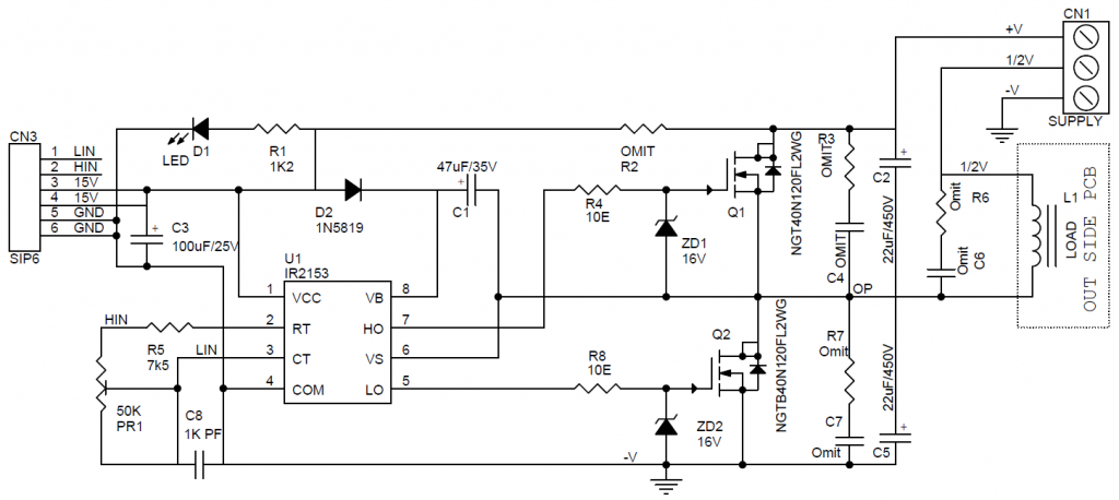Schematic from High Power Voltage Current Half Bridge Driver Introduction